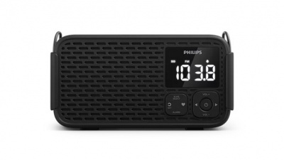 PHILIPS radio pulkstenis, melns