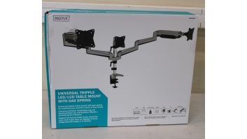 SALE OUT. DIGITUS Triple monitor mount, 3x 27", 3x 6 kg | Digitus Desk Mount | Triple Monitor Gas Spring Mount DA-90363 | Adjustable Height, Tilt, Swivel | 15-27 " | Maximum weight (capacity) 3x6 kg | DAMAGED PACKAGING | Silver