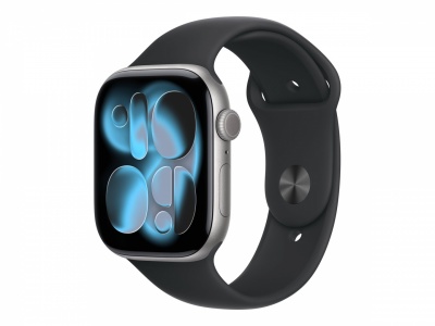Apple Watch Series 11 GPS + Cellular 46mm Space Grey Aluminium Case with Black Sport Band - M/L | Apple