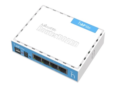 MikroTik | hAP Lite Classic | RB941-2nD | 802.11n | 10/100 Mbit/s | Ethernet LAN (RJ-45) ports 4 | Mesh Support No | MU-MiMO No | No mobile broadband | Antenna type Internal | 1xUSB | 12 month(s)