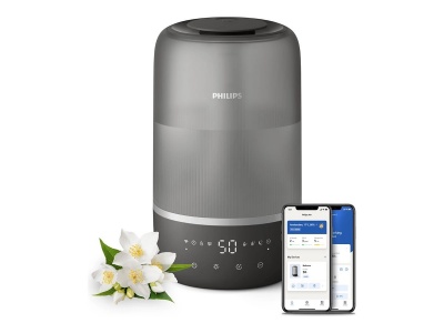 Philips | Humidifier | HU1510/03 Series 1000 | 19.6 W | Water tank capacity 3 L | Suitable for rooms up to 41 m² | Ultrasonic | Humidification capacity 275 ml/hr | Grey/Silver
