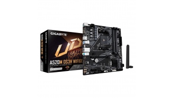 Gigabyte A520M DS3H WIFI6E | Processor family AMD | Processor socket AM4 | DDR4 | Supported hard disk drive interfaces SATA, M.2 | Number of SATA connectors 4