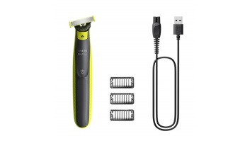 PHILIPS OneBlade 360 skuveklis sejai, zaļš un pelēks ar 3 rugāju ķemmēm