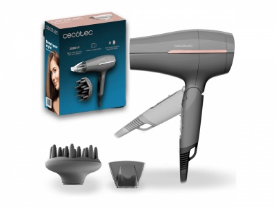 Cecotec Hair dryer | IoniCare Power&Go Heaven | 2000 W | Number of temperature settings 2 | Ionic function | Diffuser nozzle | Grey