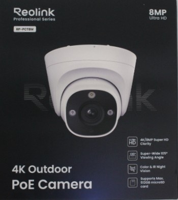 SALE OUT. Reolink PCRPD4K01 Smart 4K 125° View PoE Dome Camera | Reolink 4K Smart PoE Camera with Color Night Vision | RP-PCT8M | 24 month(s) | Dome | 8 MP | 2.8mm/F1.6 | IP67 | H.265/H.264 | MicroSD card slot, max. 512GB | UNPACKED, DEMO