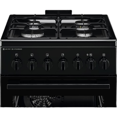 Electrolux 600.sērijas gāzes plīts ar elektrisko cepeškrāsni, melna, 50cm