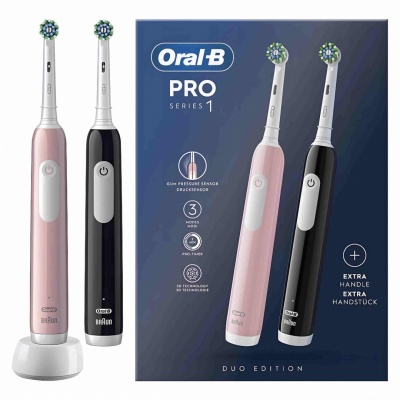 BRAUN Oral-B Pro Series 1 elektriskā zobu birste duo, rozā/melna