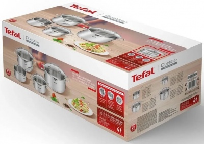 TEFAL | Duetto+ Stewpots set, 7 pcs | G719S734 | Stainless steel | Dishwasher proof | Lid included | Stainless steel