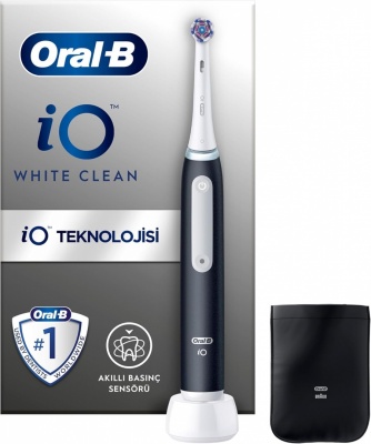 Oral-B iO White Clean Electric toothbrush, Black/White | Oral-B