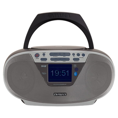 AIWA boombox sistēma ar bluetooth un TFT-LCD displeju, pelēks