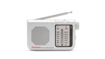 AIWA pārnēsājams analogais kabatas radio uztvērējs, AM/FM, pelēks