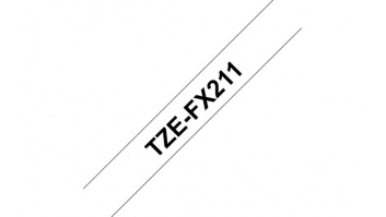 Brother | TZe-FX211 Flexible ID Laminated Tape | Black on White | TZe | 8 m | 0.6 cm