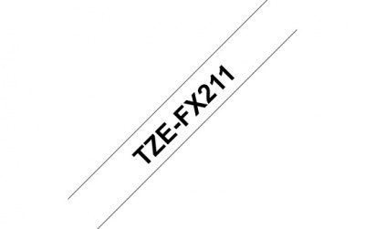Brother | TZe-FX211 Flexible ID Laminated Tape | Black on White | TZe | 8 m | 0.6 cm