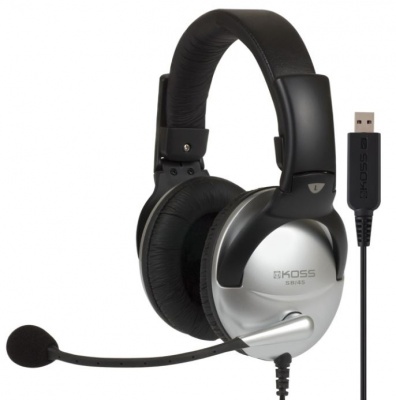 Koss | Gaming headphones | SB45 USB | Wired | On-Ear | Microphone | Silver/Black | Noise canceling
