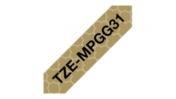 Brother | TZe-MPGG31 | Black On Gold Pattern | TZe