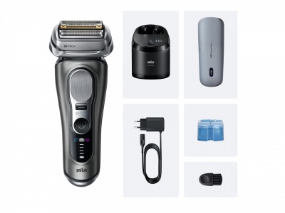 Braun Shaver | Series 9 Pro+ 9675cc | Operating time (max) 60 min | Wet & Dry | Lithium Ion | Grey