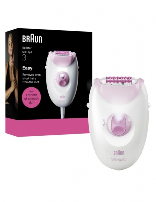 Braun Silk-épil 3 SE3-000 Epilator, White/Pink