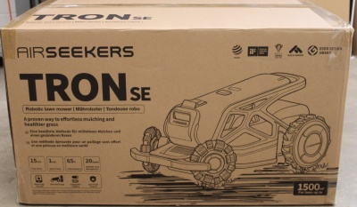 SALE OUT. AIRSEEKERS LIMITED Tron SE 300° AI Vision Mulching Mower, 1500m², Ai Vision + NRTK | 10 Ah | DAMAGED PACKAGING, USED, DIRTY AND SCRATCHED