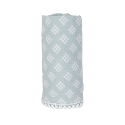 Lodger Swaddle Tribe Muslin kokvilnas autiņš, 120x120 cm, Ice Flow