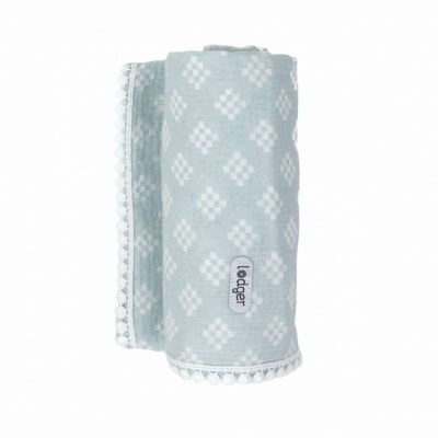 Lodger Swaddle Tribe Muslin kokvilnas autiņš, 120x120 cm, Ice Flow