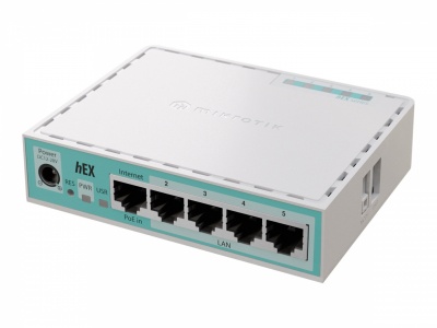 MikroTik | RouterBOARD hEX | E50UG | 10/100/1000 Mbit/s | Ethernet LAN (RJ-45) ports 5 | Mesh Support No | MU-MiMO No | No mobile broadband