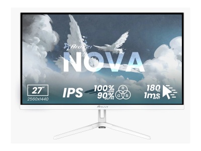 Arozzi | Nova | 27 " | IPS | QHD | 16:9 | 180 Hz | 1 ms | 2560 x 1440 pixels | 350 cd/m² | HDMI ports quantity 2 | White