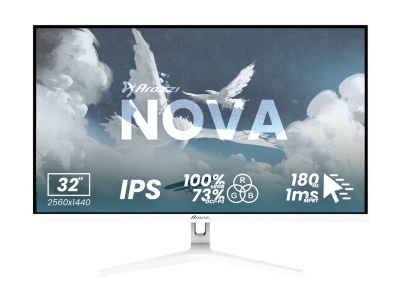Arozzi | Nova | 32 " | IPS | QHD | 16:9 | 180 Hz | 1 ms | 2560 x 1440 pixels | 300 cd/m² | HDMI ports quantity 2 | White