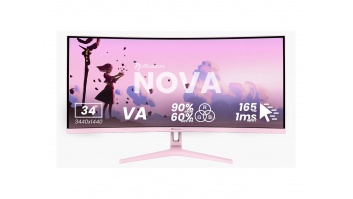Arozzi | Nova | 34 " | VA | UWQHD | 21:9 | 165 Hz | 1 ms | 3440 x 1440 pixels | 350 cd/m² | HDMI ports quantity 2 | Pink