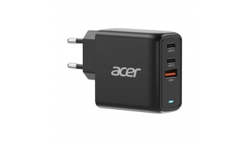 Acer 67W PD GaN Charger, 2 x USB C and 1 x USB A, EU Plug, 100W USB C cable, Retail Pack