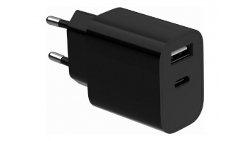 Gembird 2-port universal USB charger (A+C), 2.4 A | TA-UC-2AC12-01-BK