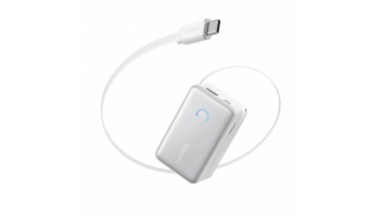 Anker Nano Power Bank 45W with Built-In Retractable USB-C Cable | A1638H21 | 10000 mAh | White