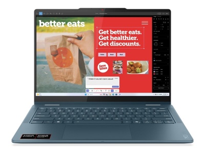 Lenovo Yoga 7 2-in-1 14AKP10 AMD | Tidal Teal | 14 " | OLED | WUXGA | 1920 x 1200 pixels | AMD Ryzen AI 7 | 350 | 16 GB | Soldered LPDDR5 | Solid-state drive capacity 512 GB | AMD Radeon 860M Graphics | Windows 11 Home | 802.11be | Bluetooth version 5.4 |