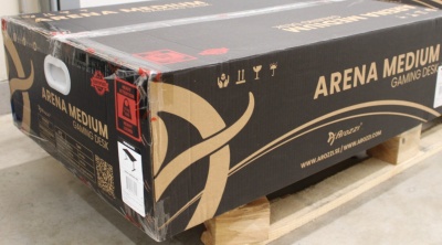 SALE OUT. | Arozzi Gaming Desk | Arena Medium | Pure Black | DAMAGED PACKAGING AND LAMINATE. SCRATCHED PARTS AND TABLE TOP. | 24 month(s)