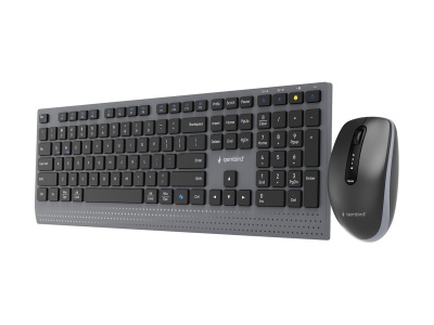 Gembird KBS-WPS-02 Dual-mode slim wireless desktop set, 2.4G+BT, US layout | Gembird