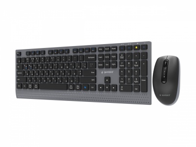 Gembird KBS-WPS-02-CYRL Dual-mode slim wireless desktop set, 2.4G+BT, Cyrillic layout | Gembird