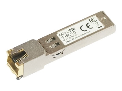 MikroTik | S+RJ10 | SFP+ | Copper | RJ-45 | 10/100/1000/10000 Mbit/s | Maximum transfer distance 200 m | -20 to +60C | COMPATIBLE ONLY WITH ACTIVE COOLING SWITCHES (DISCONNECTS WITH PASSIVE COOLING SWITCHES) -20 to +60C