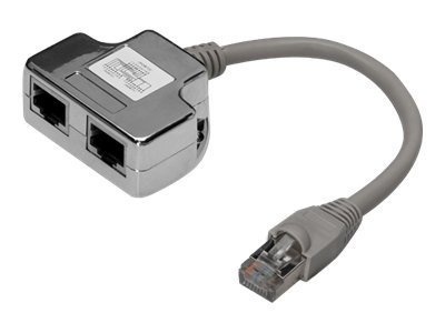 Digitus | CAT 5e patch cable adapter, 2x CAT 5e, shielded | DN-93904 | 0.19 m | Black | RJ45 socket to RJ45 plug