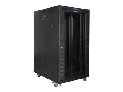 Lanberg | Rack cabinet 19" free-standing 22U/800x1000 (flat pack) with glass door | FF01-8022-12BL | Black