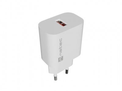 Natec Ribera USB Charger 1X USB-A 18W, White