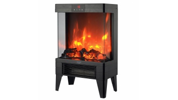 Adler LED electric fireplace with remote control | AD 7755 | Ceramic Heater | 2000 W | Number of power levels 2 | Black