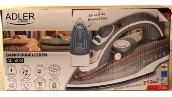 SALE OUT. | Adler | Iron | AD 5030 | Steam Iron | 3000 W | Water tank capacity 310 ml | Continuous steam 20 g/min | Brown | DAMAGED PACKAGING