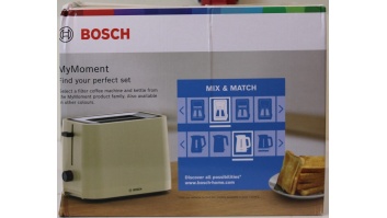 SALE OUT. Bosch TAT3M127 MyMoment Compact toaster, 950 W, 2 slots, Beige | SALE OUT. Compact Toaster | TAT3M127 MyMoment | Number of slots 2 | Housing material Plastic | Beige | DAMAGED PACKAGING AND ITEM BODY (EDGE)