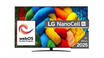 TV Set|LG|75"|4K/Smart|3840x2160|Wireless LAN|Bluetooth|webOS|Black|75NANO81A3A
