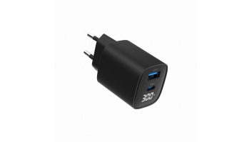 Gembird 2-port 30W USB fast charger, LCD | TA-UC-PDQC30LCD-BK-01