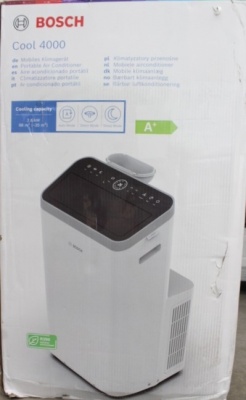 SALE OUT. | Bosch Mobile Air Conditioner | Cool 4000 | Suitable for rooms up to 85 m³ | White/Black | DAMAGED PACKAGING, DIRTY, SCRATCHED BOTTOM | 22 month(s)