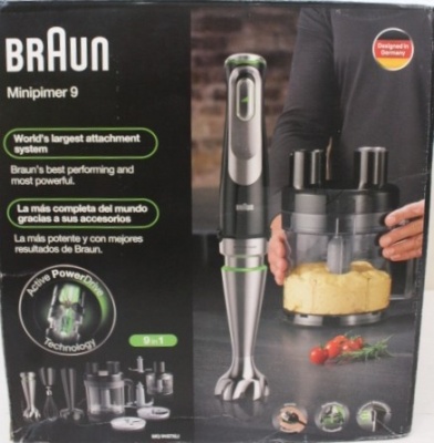 SALE OUT. | Braun | Hand Blender | MultiQuick 9 MQ9187XLI | Hand Blender | 1200 W | Black/Stainless Steel | DAMAGED PACKAGING, CRACHED CONTAINER (2L), SCRATCHED BLENDER JAR
