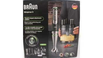 SALE OUT. | Braun | Hand Blender | MultiQuick 9 MQ9187XLI | Hand Blender | 1200 W | Black/Stainless Steel | DAMAGED PACKAGING, CRACHED CONTAINER (2L), SCRATCHED BLENDER JAR