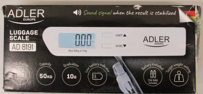 SALE OUT. Adler Travel Luggage Scale | AD 8191 | Maximum weight (capacity) 50 kg | Accuracy 10 g | Grey | DAMAGED PACKAGING