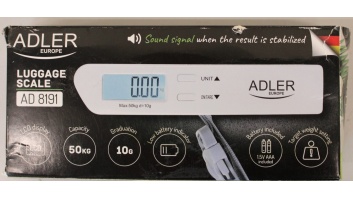 SALE OUT. Adler Travel Luggage Scale | AD 8191 | Maximum weight (capacity) 50 kg | Accuracy 10 g | Grey | DAMAGED PACKAGING