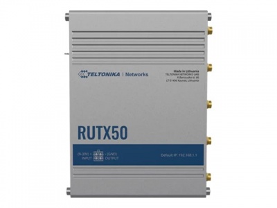 Teltonika | INDUSTRIAL 5G ROUTER | RUTX50 | 802.11ac | 867 Mbit/s | 10/100/1000 Mbps Mbit/s | Ethernet LAN (RJ-45) ports 5 | Mesh Support Yes | MU-MiMO Yes | 5G | Antenna type Internal